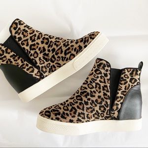 Steve Madden leopard ditta wedge sneaker 11 NEW